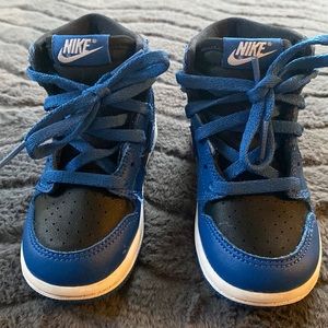 Size 7C high top Nike blue/black